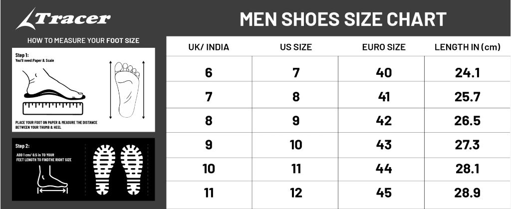 tracer india Size Guide